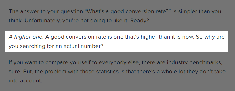 What a good conversion rate is according to Brandon Weaver